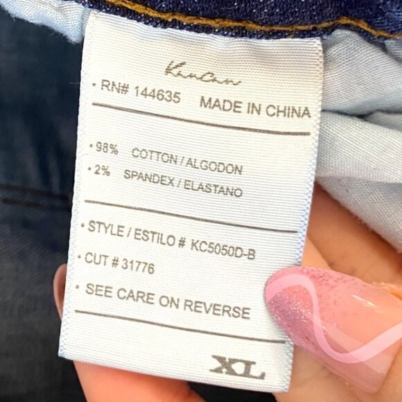 KanCan Tobie Mid Rise Distressed Ripped Super Skinny Blue Jeans Women's Size XL - Picture 9 of 9